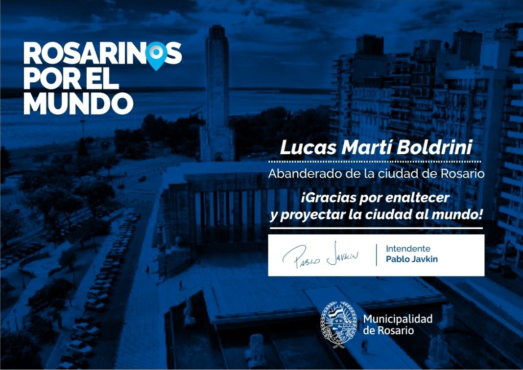 Distinción Rosarinos por el Mundo — Abanderado de la Ciudad de Rosario, Lucas Martí Boldrini